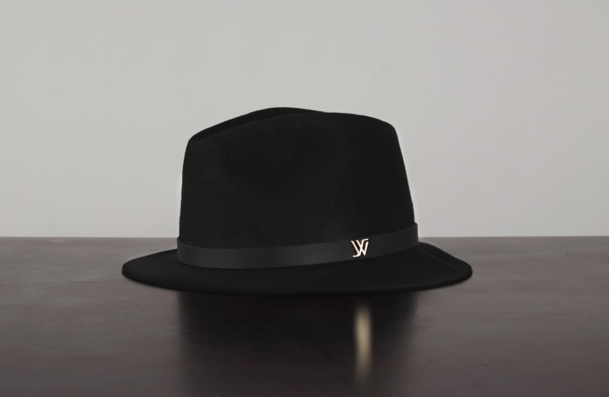 WHITE SANDS Wool Felt Hat Strap Style One Size Black